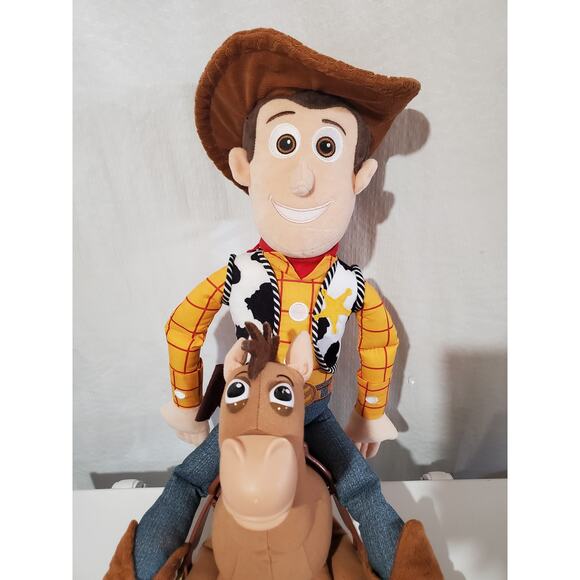 Thinkway Toy Story 3 Disney Pixar Woody Bullseye 16" Collectible Plush Toy Set - Picture 2 of 8
